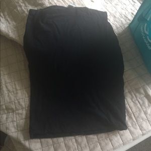 Stretch black pencil skirt